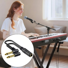 KOK Professional 6.35mm Y-Splitter Cable, Stereo Sound Connection