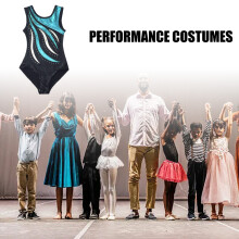 Justaucorps de gymnastique pour filles, tenue de danse métallisée à vagues brillantes, coupe élégante, accents de strass scintillants,