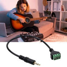 zwinz1aa 3.5mm Quick Connect Adapter Cable with Balanced Audio Connectors to 3 Pin Terminals for Home Cinema and Studio Use.