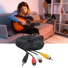KOK Universal 3.5mm to 3 RCA Adapter Cable for Home Theater and Multimedia Devices