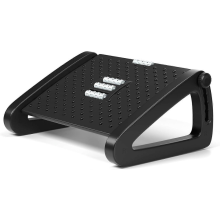 Foot Rest Under Desk, Ergonomic Foot Stool at Work with 6 Adjustable Heights and Massage Function, Comfortable Under Desk Foot(Black)
