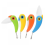 Set of 4 Picnic Folding Knife with Ceramic Blade Multicolor 1