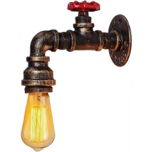 Water Tube Wall Light, Vintage Industrial Wall Light, Tube Pipe Faucet Iron Finish Sconce Lamp