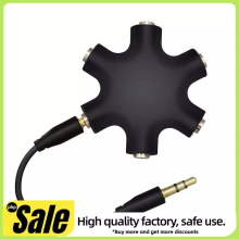to 5mm Audio Splitter, 3.5mm Router Splitter Device Adapter with Cable, Black