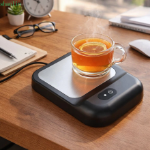 SHANLIN Coffee Cup Warmer, Smart Electric Low Consumption, Energy Saving, Fast Heating, Non-Slip Base, Low Noise, Heated Coaster for Bedroom