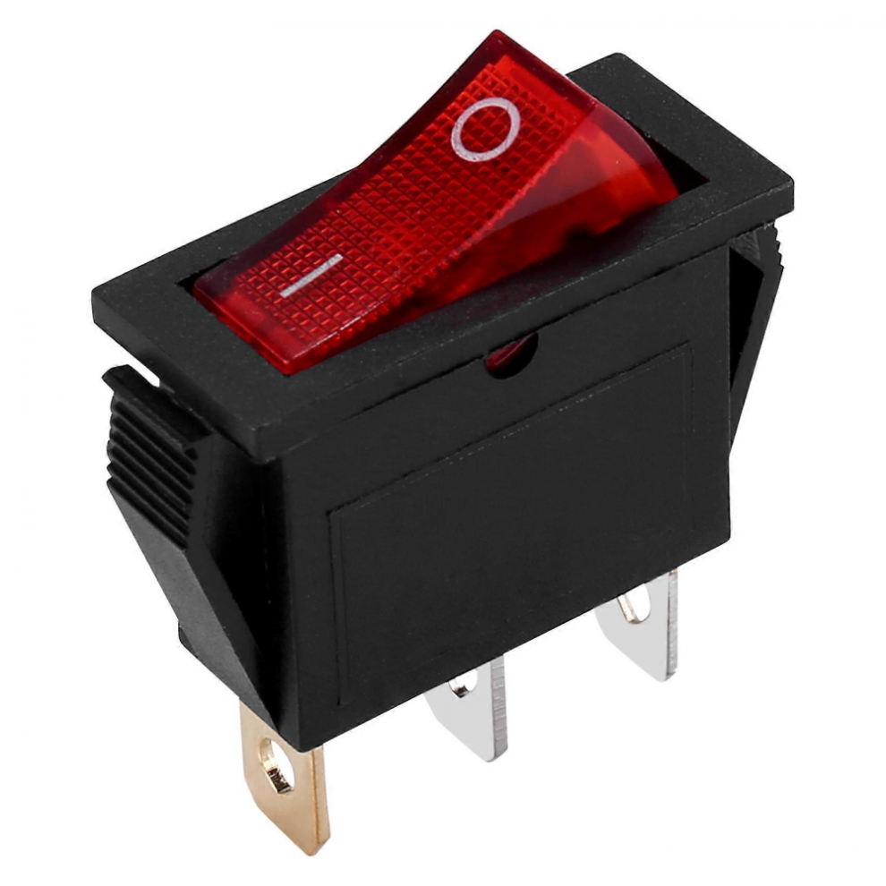 Rocker Switch On Off Bipolar 28X10mm 250V 15A 3 Terminals Red 4198285225617