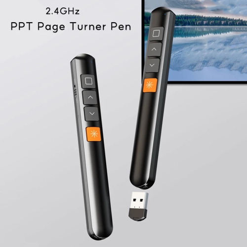 PPT Page Turner Pen Presentation Clicker Wireless Presenter Pointer 2.4GHz Slide Advancer USB Remote Control Flip for PowerPoint