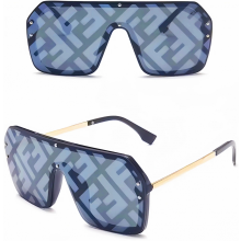New Large Frame Trend Letter Sunglasses Personality Conjoined Watermark Lens Men And Women Fashion All-match Sunglasses