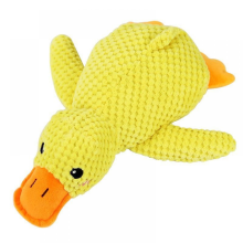 Calming Duck Dog Toy Quack-Quack Duck Pet Toy Plush Squeaky Duck Toy Interactive Yellow Duck Puppy Tugging Chewing Toy