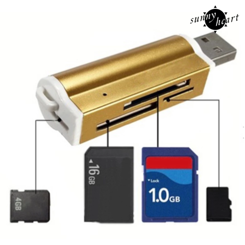 sunnyheart high-speed USB 2.0 multifunction memory card reader for Micro SD TF MMC SDHC MS