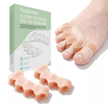 2pcs YeQIENGC Silicone Toe Spacers (Pack of 2) for Bunion & Hammer Toe Pain Relief, Overlapping Toe Corrector, Flexible Gel Separators for D