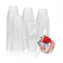 100PCS 2OZ Mini Dessert Cups Compatible with Party Small Plastic Dessert Cups Disposable Dessert Cups Compatible with Puddi