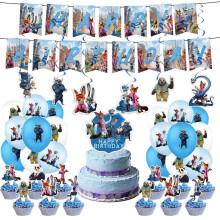 Zootopia 2 Birthday Celebration Decor Kit, Banners Plates Tablecloth Balloons Supplies