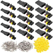 15 Set Professional Car Waterproof Electrical Wire Connector Terminal Plug Socket Kit, Compatible with Boat Truck Auto Scooter Motorcycle (2