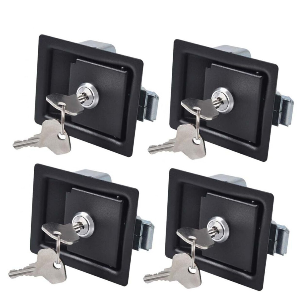 4Pcs Heavy Duty Trailer Paddle Handle Lock Set With Keys, Weather Resistant Toolbox Latch Replacement 9045646496016