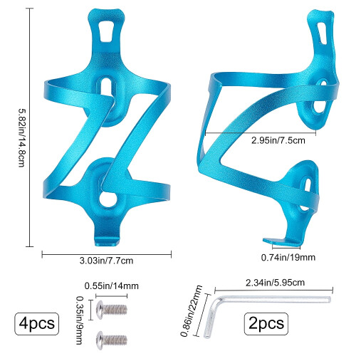 Aluminiumslegering Cykelflaskeholder Blå 2 sæt 1