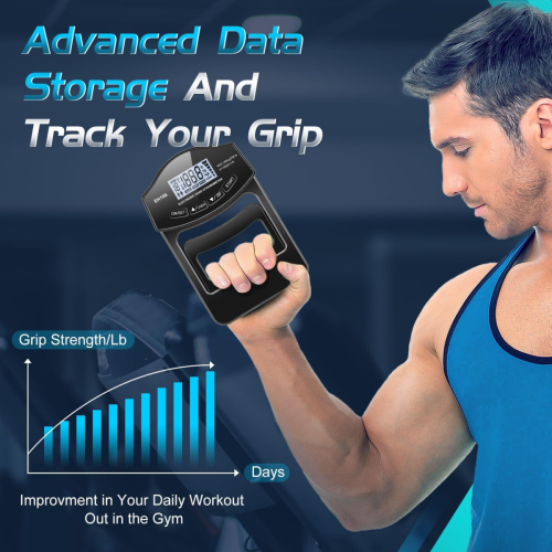Grip Strength Tester, 396lbs/180kg Digital Hand Dynamometer Grip Strength Meter Usb Lcd Screen Hand 1