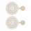 Beaded Drop Earrings Round Bohemia Hoop White 2