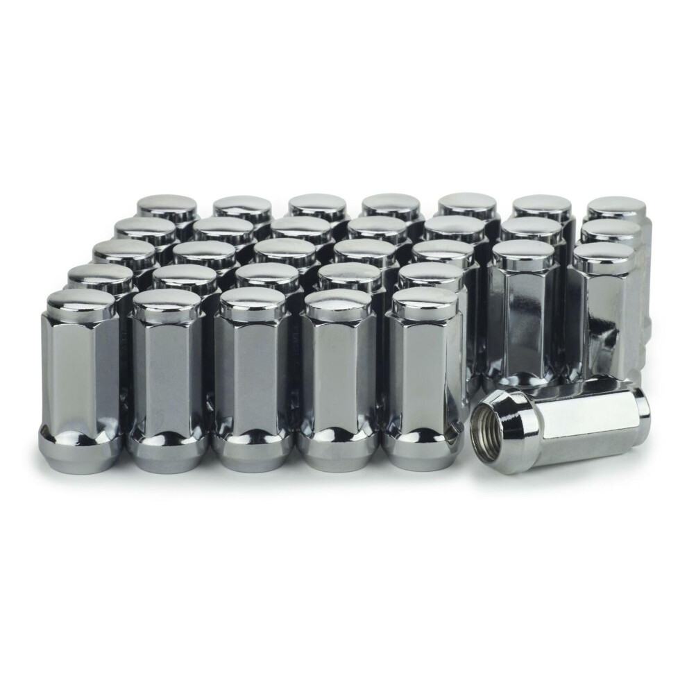 Chrome Lug Nuts 1.9 Inch Bulge Acorn Set For Chevy Dodge Ford Trucks Chrome Plated Corrosion Resistant 9045646496443