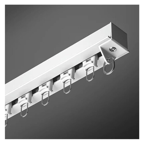 Heavy Duty Ceiling Curtain Track System, White Recessed Ceiling Mount Rail, Smooth Silent Glide, 13ft 1