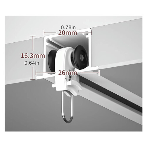 Heavy Duty Ceiling Curtain Track System, White Recessed Ceiling Mount Rail, Smooth Silent Glide, 13ft 2