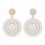 Beaded Drop Earrings Round Bohemia Hoop White 1