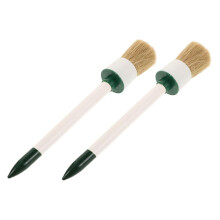 2pcs Tire Brush with Round Head and Wood Handle for Even Lubricant Application and Car Wheel Cleaning