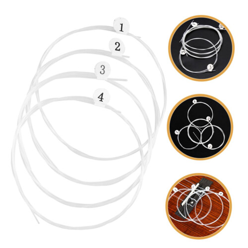 4Pcs Ukulele Strings Set Transparent Nylon Replacement Easy Installation for Beginners 1