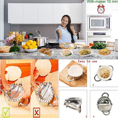 2 Set Stainless Steel Dumpling Maker Mold Compatible with Homemade Dumplings 1