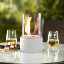25-26 Tabletop Fire Bowl Pot Indoor Outdoor Portable Tabletop Fireplace Clean Burning Bio Ethanol Fire WH