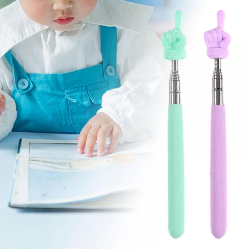 2Pcs Telescopic Teachers Finger Pointer Mini Hand Teaching Sticks Multifunctional Children's Finger Reading Sticks 1