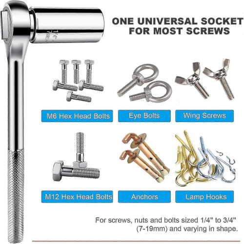 Universal Socket Tools Gifts compatible Men/multi-function Professional (7mm-19mm) Socket Tool Sets With Power Drill Adapter And Socket Wren 2