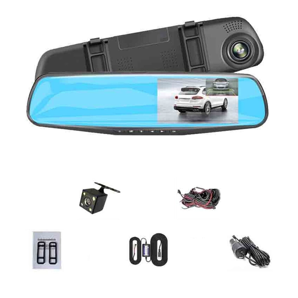 1080P Dual Lens Rearview Mirror Dash Cam 4.5' Display Full Hd Car Dvr Camera With 24H Parking Monitoring 9045646497358