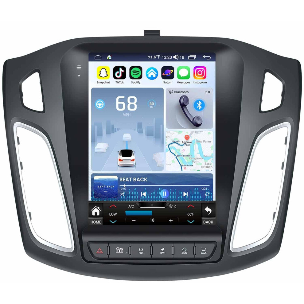 Android Car Stereo For Ford Focus 2012Â2018, 10.4ÂInch Touchscreen Head Unit With Wireless Carplay And Android Auto, Gps Navigation, Bluetooth 5.0 9045646497365