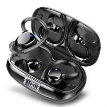 Auricolari wireless Q61 5.3 con gancio auricolare, doppio display LED, impermeabili, comodi e con tecnologia Hi-Fi.