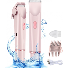 Rifinitore per zona bikini da donna, rasoio elettrico a doppia testina 2 in 1 per peli pubici femminili, impermeabile, utilizzabile sia a se