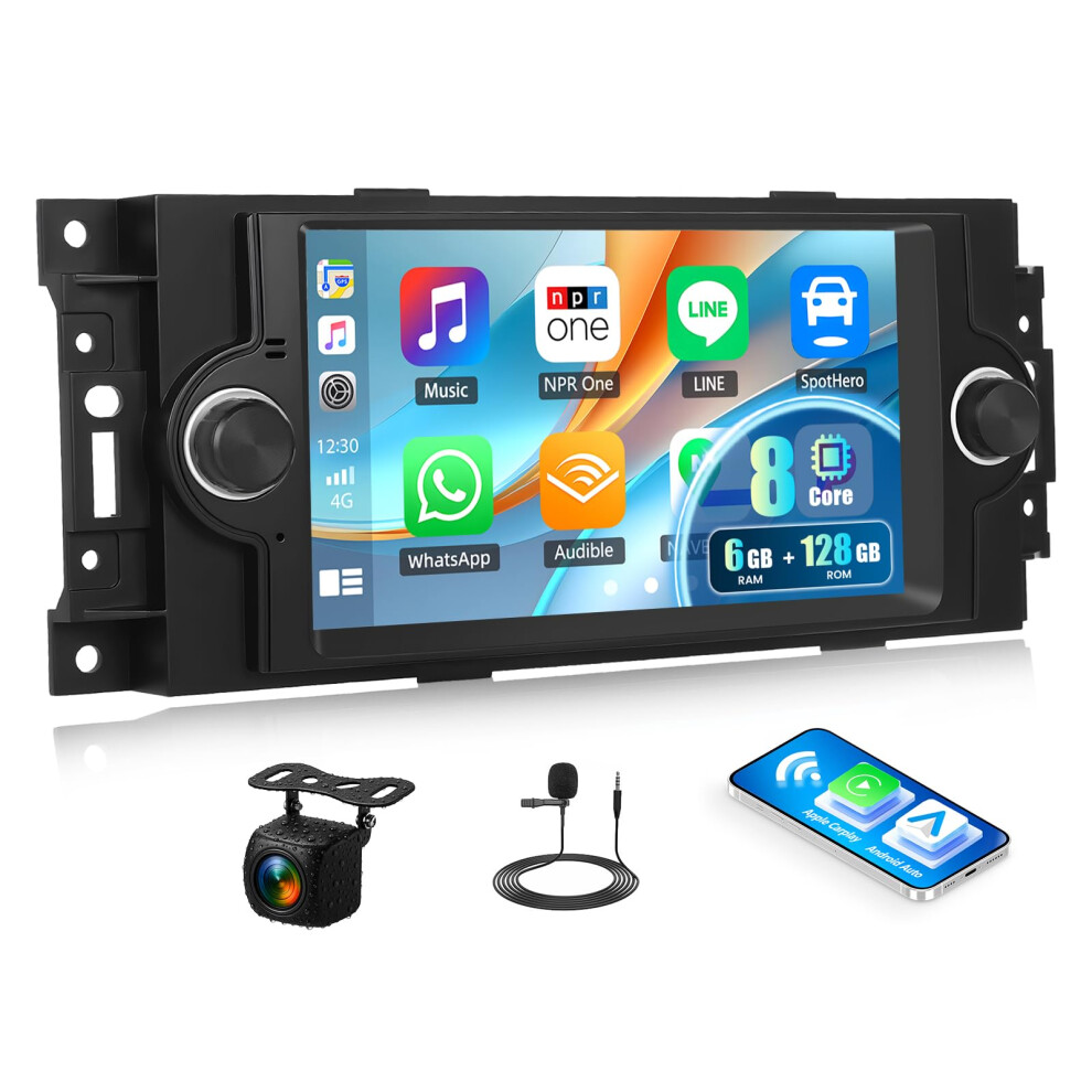 Car Stereo For Dodge Ram 1500 2500 3500, 8Core 6Gb 128Gb Radio With Gps Wifi Wireless Carplay 9351714706582