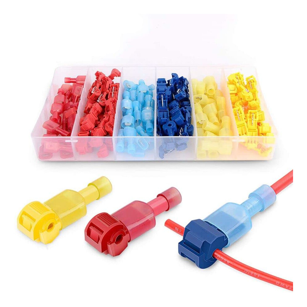 120Pcs T Tap Wire Connectors Kit 2210 Awg, Quick Splice Electrical Connectors Set For Fast Tool Installation 9351714706834