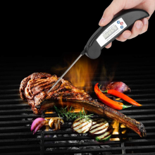 (Blu) termometro pieghevole antipolvere sonda barbecue latte cucina cottura cibo olio temperatura barbecue cibo acqua indicatore