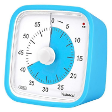 Timer visivo YUNBAOIT VT01 con luce notturna, conto alla rovescia di 60 minuti, strumento silenzioso per la gestione del tempo.