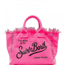 Borsa da spiaggia capiente con nappina fatta a mano, borsa tote in denim stampato alla moda