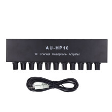 10 Channel Headphone Amplifier Stereo Audio Splitter with Independent Volume Control DC12V