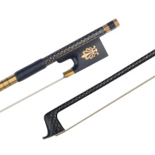 Carbon Fiber Violin Bow 4/4 for Adults Gold Silver Braided Horsehair Ebony Frog Balanced Control