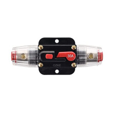 12V 24V 30A Inline Circuit Breaker for Car Truck Audio Amplifier, Resettable Push Button Fuse Holder