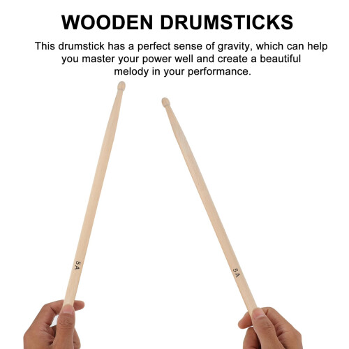Maple Drumsticks Balanced Rebound Design Lightweight Grip for Beginner Practice 1