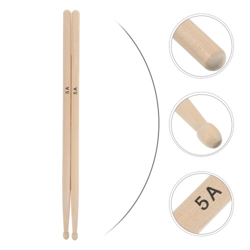 Maple Drumsticks Balanced Rebound Design Lightweight Grip for Beginner Practice 2