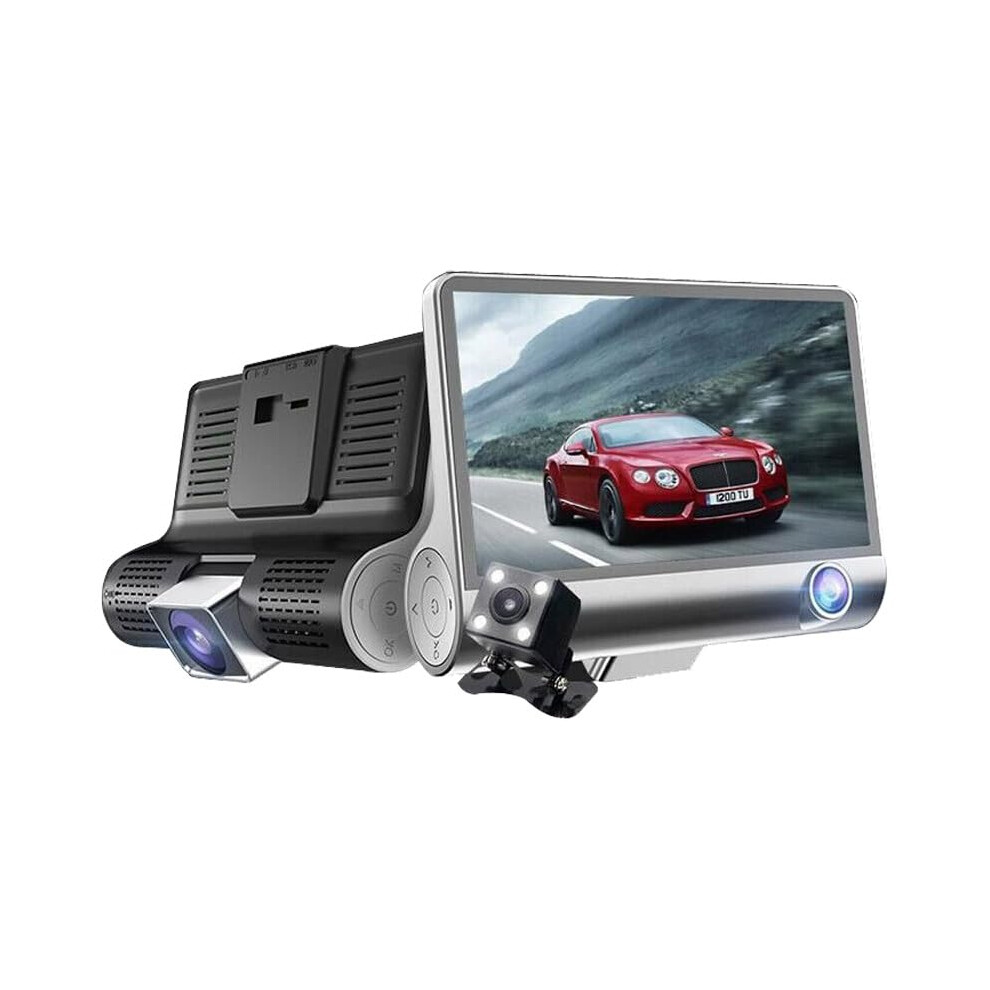 3 Channel Dash Cam 1080P Triple Lens Recording With Ir Night Vision Clarity, Gravity Sensor, Reverse Assist 9045646498027
