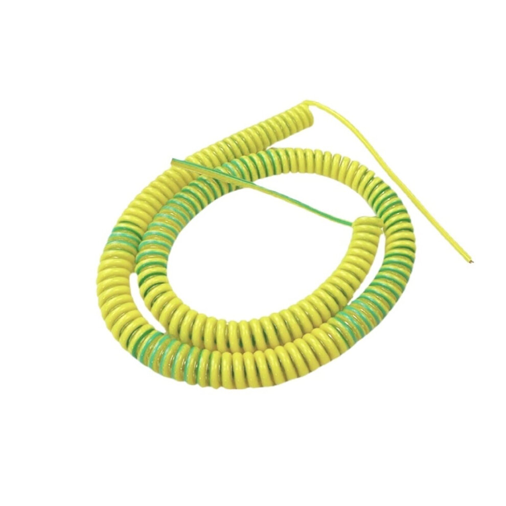 Yellow Green Ground Spiral Cable 20Awg Retractable Copper Wire With Stretchable Spiral Design For Clear Ground Identification 9045646498614