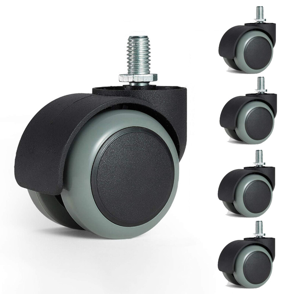 Office Chair Caster Wheels 48Mm Polyurethane Double Wheel Replacement Casters For Smooth Quiet Rolling And Floor Protection 9045646491813