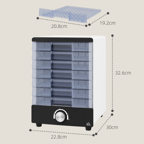 7 Tray Food Dehydrator Machine 40-70C Adjustable Height Fruit Dryer Jerky Maker 1